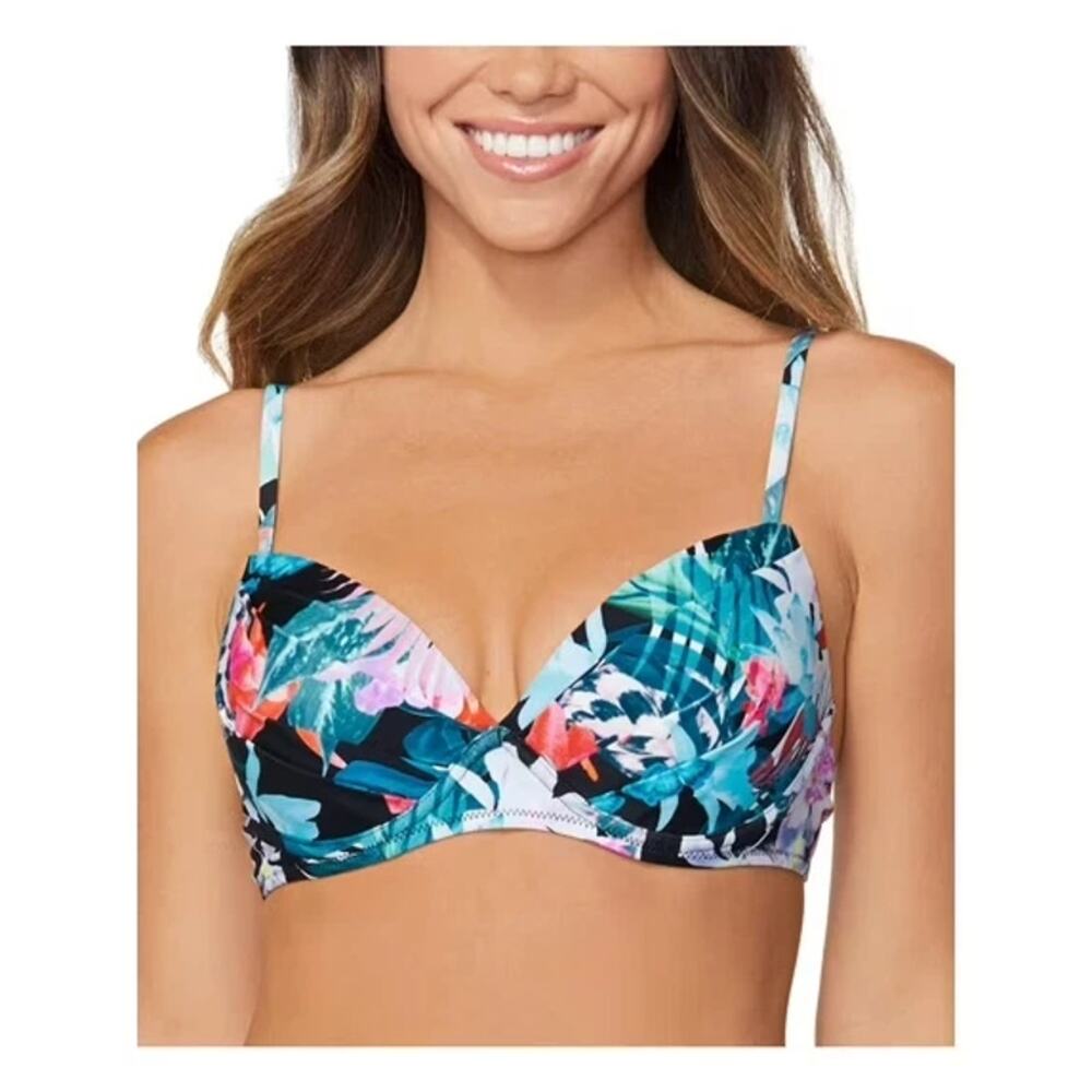 NWT Raisins Moonshadow Underwire Swim Bathing Suit Bikini Top Women's Size Large